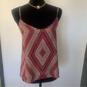 Hollister Red and Black Geometric Camisole